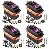 DaFuRui Pacote Com 4 Servo Motor MG996R Torque De Engrenagem De Metal De 55 G Servo Motor Digital MG996R Para Arduino Futaba JR RC Helicóptero Carro Barco Robô