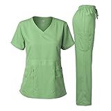 Dagacci Medical Uniform Conjunto De Uniforme Hospitalar Feminino Elástico Premium Natural E Calça Ultramacia Applegreen P