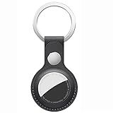 DamonLight Capa De Couro Para AirTag Finder Capa Protetora Antiarranhões Com Chaveiro Compatível Com AirTags 2021 Preto
