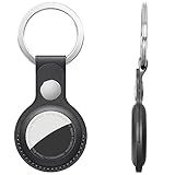DamonLight Capa De Couro Para AirTag Finder Capa Protetora Antiarranhões Com Chaveiro Compatível Com AirTags 2021 Preto