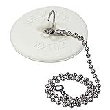 DANCO Rolha De Borracha Para Banheira Com Corrente Branca 80783