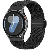 DaQin Pulseira Trançada Magnética Compatível Com Samsung Galaxy Watch 7 6 5 4 Mm De 40 Mm E 44 Mm Galaxy Watch 5 Pro Galaxy Watch 6 4 Classic Galaxy Watch Active 2 Pulseira De Nylon Elástico De 20