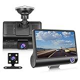 Dash Cam Frontal E Traseira Câmera De Grande Angular 1080P 170 Para Carros Câmera De Carro Câmera De Gravação De Condução Com Sensor G Gravação De Loop Detecção De