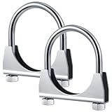 Datanly 2 Peças De Braçadeira De Escape Resistente De 6 3 Cm Braçadeira De Parafuso Em U Braçadeira De Aço Inoxidável Gancho De Escape Ponta Silenciador Gancho De Exaustão Clipe De Escape Para Conexão