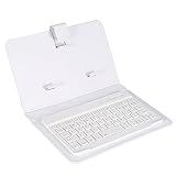 DAUERHAFT Teclado Bluetooth Sem Fio Universal Com Capa De Couro Magnético Flip E Suporte Para Telefones IOS Android Branco 