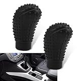 Dawfall 2 Peças Capa Protetora Para Manípulo De Mudança De Marcha De Carro Capa De Cabeça De Alavanca De Câmbio Antiderrapante Oval De Partícula De Massagem Capa De Silicone Totalmente Embrulhada