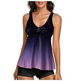 Daygeve Tanquíni De Duas Peças Tanquíni Roupa De Banho Para Mulheres 2 Peças Tanquíni De 2 Peças Preto XGG