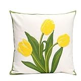 DAYSTAR 1 Peça Almofadas Para Sofá 45x45cm Capa De Almofadas Quadrada Para Sofás Camas Cadeiras Travesseiro Não Incluído Tulipas 57 