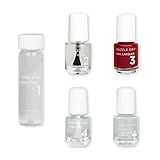 Dazzle Dry Mini Kit 4 Step System Fast Track Cherry Um Clássico Vermelho Cereja Com Tons Azuis Creme De Cobertura Total Kit De 5 Peças 