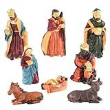 Dbvnnsy 8 Peças Conjuntos De Presépios Conjunto De Presépio De Resina Com Bebê Jesus E Animais Presépio Realista Decorações De Natal Para Decoração De Casa