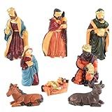Dbvnnsy Conjunto De 8 Peças De Presépio Conjunto De Presépio De Resina Com Bebê Jesus E Animais Presépio Realista Decorações De Natal Para Decoração De Casa