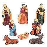 Dbvnnsy Conjunto De 8 Peças De Presépio Estátua De Jesus Conjunto De Bonecos De Presépio De Resina Com Bebê Jesus E Animais Presépio Realista Decorações De Natal Para Decoração De Casa