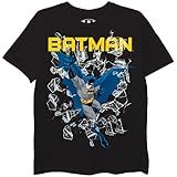 DC Comics Camiseta Batman Boys Manga Curta Tamanhos 4-20- Preto- G-GG