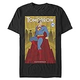 DC Comics Camiseta Masculina Big Tall Superman The Man Of Tomorrow Manga Curta Preto 4G Alto Grande