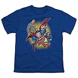 DC Comics Superman Collage Camiseta Juvenil Da Liga Da Justi A Royal Large