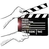 Decalque De Parede De Vinil Claquete Cinema Cinema Filme Filme Adesivos Grande Decoração Ig4839 Marrom