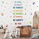 Decalque De Parede Inspirador Colorido Be Brave Thankful Be Happy Adesivos Motivacionais Adesivos De Parede Decalques Para Casa Quarto Berçário Sala De Aula Crianças Sala De Jogos Estudo Decoração De