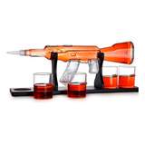 Decanter Whisky Presente Garrafa Com Quatro Copos Projétil