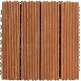 Deck Madeira Com Base Plástica Friso Antiderrapante 30cmx30cm Cumarú Madersilva 1320 Marrom Pena