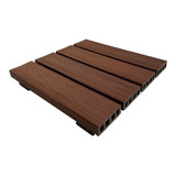 Deck Madeira Plastica Modular Com Textura 43x43cm In Brasil