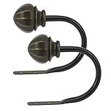 Decopolitan Par De Cortina Facet Ball Holdback Bronze Vintage