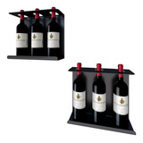 Decoração Bar Adega De Parede Suporte Para Vinhos Kit 2 Un
