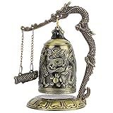 Decoração De Mesa Feng Shui Pequeno Sino De Dragão Vintage Esculpido Bronze Dragão Cadeado Ornamento Artes Artesanato Colecionáveis Chinês Feng Shui Ornamentos Decorativos