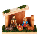 Decoraçao De Natal Pequeno Presepio Casinha Taberna Resina