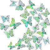 Decoração De Parede Borboleta 3D 3 Tamanhos 4 Estilos Kurilai 48 Peças Decorações De Borboletas Decoração De Bolo De Aniversário De Festa Adesivos De Parede Removíveis Para Decoração De Quarto De
