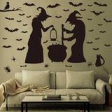 Decoração De Parede De Bruxa De Halloween Ivenf Decalques