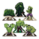 Decoração Display De Mesa Festa Hulk Aniversário 6 Unidades