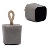Decoração Em Concreto Peso De Porta Quadrado Cinza 1 7kg
