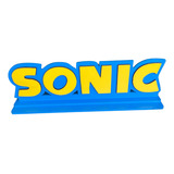 Decoração Festa Tema Sonic Escrita Display Enfeite Mesa Mdf