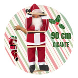 Decoração Natalina   Boneco Papai Noel Subindo Escada Grande