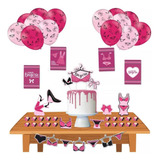 Decoração Para Chá De Lingerie Com 62 Itens Kit Festa Rosa