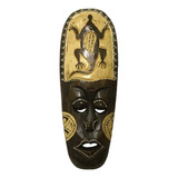 Decoração Parede Bali Máscara Carranca Enfeite Lagarto 30cm