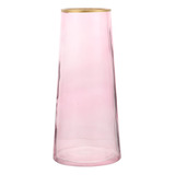 Decoração Vaso Transparente Pintado A Ouro Hidroponia