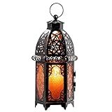 DECORKEY Decorações De Ramadã Lanterna De Vela Marroquina Decorativa Vintage 30 Cm De Metal Pendurado E Suporte De Vela De Mesa Decoração De Natal De Halloween Para Casa Pátio Interno E Externo