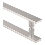Decorplace Puxador Inox Porta Pivotante Duplo 1 Metro Modelo Flat Cor Escovado Fosco