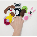 Dedoches Animais Domésticos Brinquedo Infantil kit Com 5 