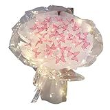 Deevoka Buquê De Borboletas Diy Buquê De Flores Artificiais Arte Artesanal Adereços De Fotos Material De Fabricação De Buquê Conjunto De Materiais Diy 33pcs Borboletas