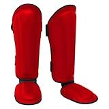 Deevoka Caneleiras De Muay Thai Protetor Versátil De Boxe Caneleiras De Karatê Almofadas Do Peito Do Pé Para Mma Chutes Taekwondo Vermelho C 40cmx19cm