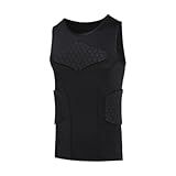Deevoka Colete Acolchoado Masculino- Proteção Contra Impactos- Secagem Rápida- Protetor De Costela No Peito Para Adultos- Xxl