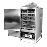 Defumador Profissional Grande Inox 5 Bandejas Kit Gás 70x70