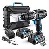 DEKO Furadeira Parafusadeira Impacto 20v 2 Baterias 85peças 20V MAX 1 2 Inch Furadeira Sem Fio