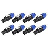 dekomusic pacote conectores adaptadores speakon plugue audio polos compativel speakon nl4fc nl4fx nlt4x nl2fc