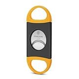 Demcigar Cortador De Charuto Corte Ampliado Para Calibre De Anel 60 Guilhotina De Charuto Com Lâmina Afiada Dupla Laranja Preto 
