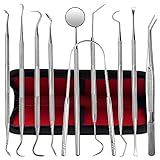 Dental Tools  10 Pack Stainless Steel Plaque Remover Teeth Cleaning Tools Set  Oral Care Hygiene Kit With Meta Plaque Cleaner  Tartar Picks  Tooth  Tongue Scraper For Dentist  Personal  Family