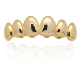 Dente Dourado Parte Cima Grillz Hip Hop Resina Snap Smile