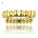 Dentes Banhado Ouro 18k 8 Dentes Hiphop Superior Inferior